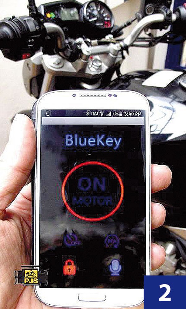 Motocicleta desligada pelo celular