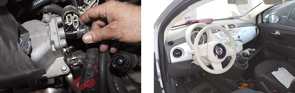 Localização do sensor de fase / O console do veículo apresenta muita dificuldade na remoção do filtro do ar-condicionado