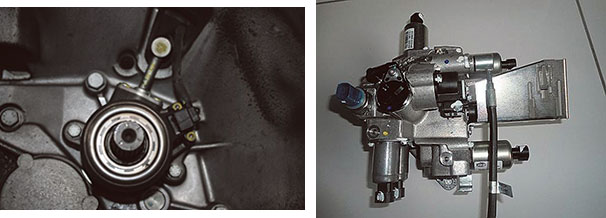 Vista do Atuador de embreagem do sistema Dualogic / Corpo de válvulas e robô câmbio do Linea Stilo Punto sistema dualogic