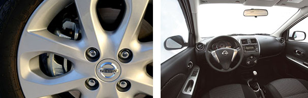 As rodas da versão SV, topo de linha do novo Nissan March, são de liga leve de aro 15”  / Os comandos de rádio no volante também só estão disponíveis na versão SV, que custa R$ 40.990
